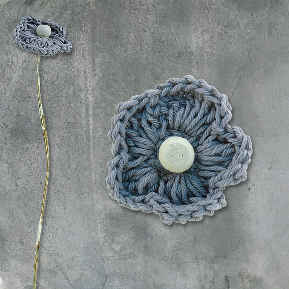 Crochet flower - dark blue petals
