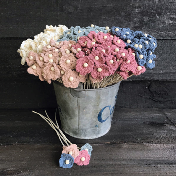 Crochet flower - mid blue petals