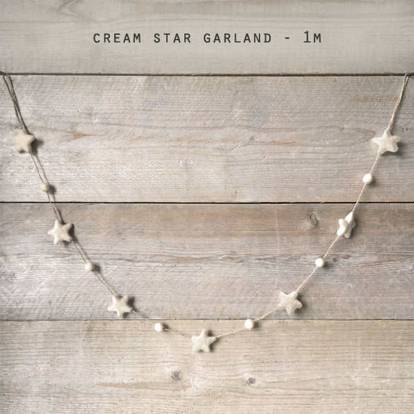 Felt Garland - Cream Stars