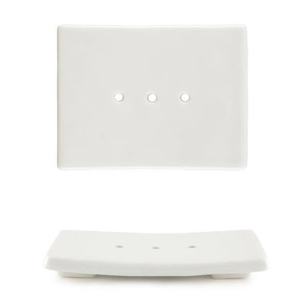 Porcelain soap dish / stand - White
