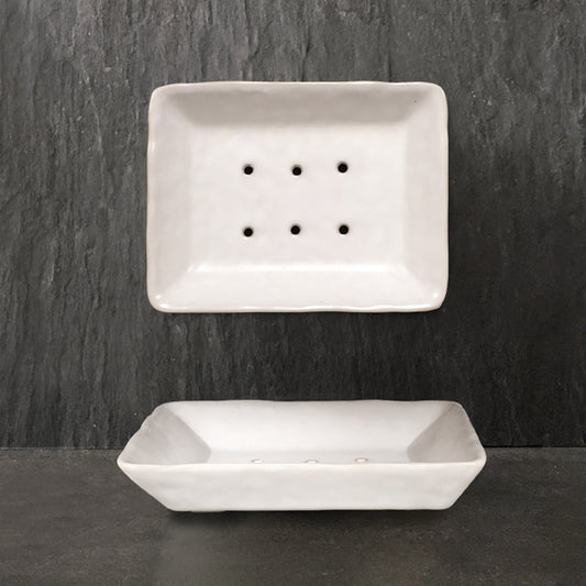 Porcelain soap dish - white