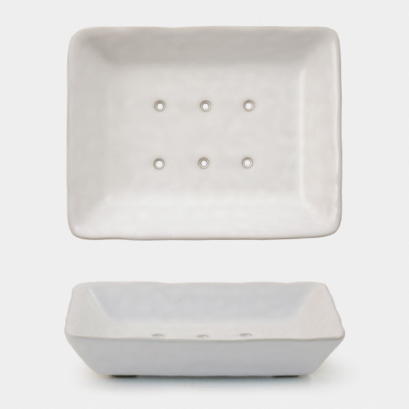 Porcelain soap dish - white
