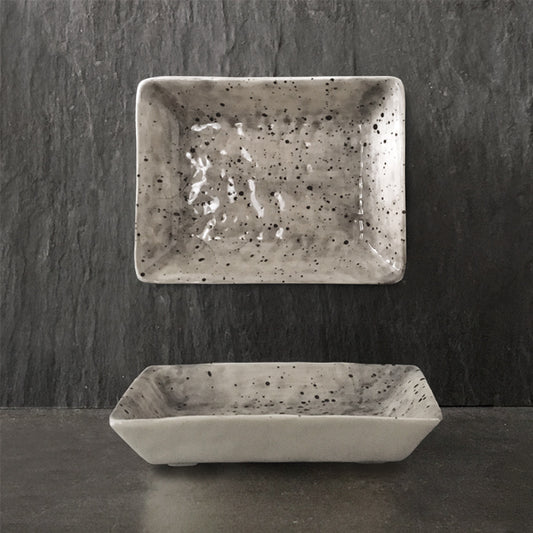 Porcelain dish - handpainted speckled design