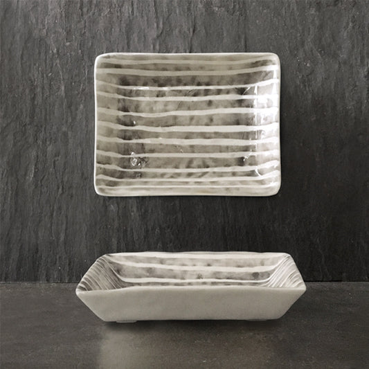 Porcelain dish - painted stripes