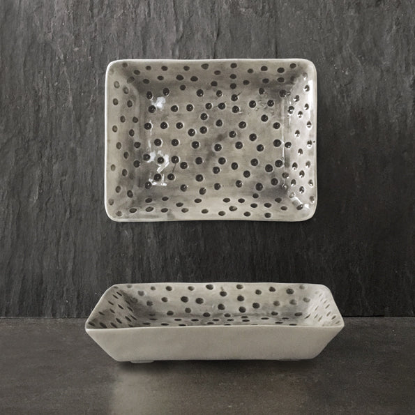 Porcelain dish - dimpled spot design