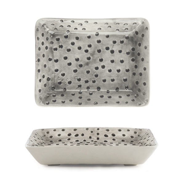 Porcelain dish - dimpled spot design
