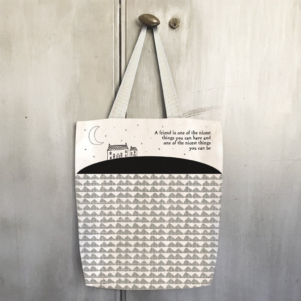 Cotton Canvas Shopping Bag - Friends are nicest
