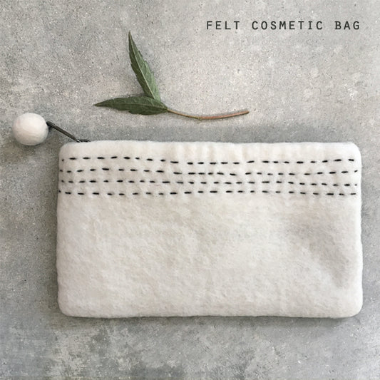 Felt Sashiko Cosmetic Bag