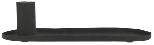 Candle Holder- Metal Tray- Black