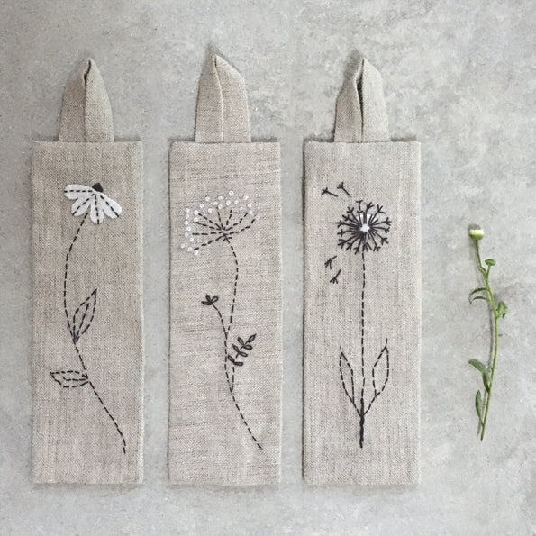 Linen Bookmark - Dandelion