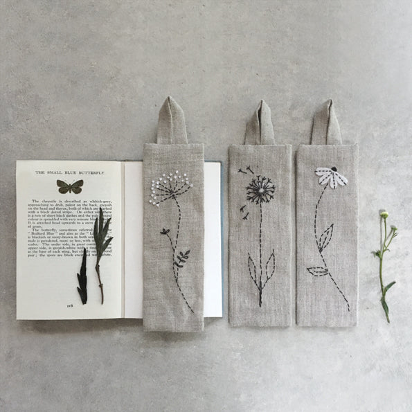 Linen Bookmark - Daisy