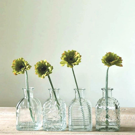 Boho - Square Glass Bottle Vase/ Candle Holder