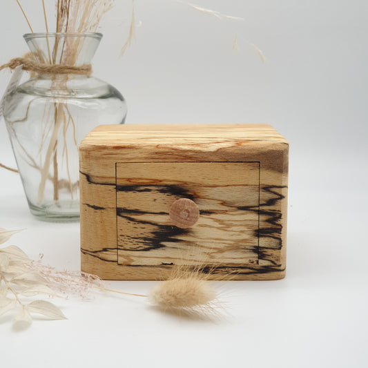 Natural edge wooden box - Spalted Beech