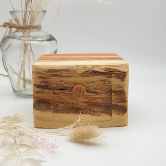 Natural edge wooden box - Yew