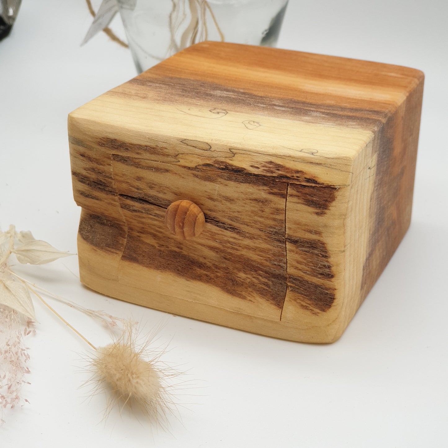 Natural edge wooden box - Yew
