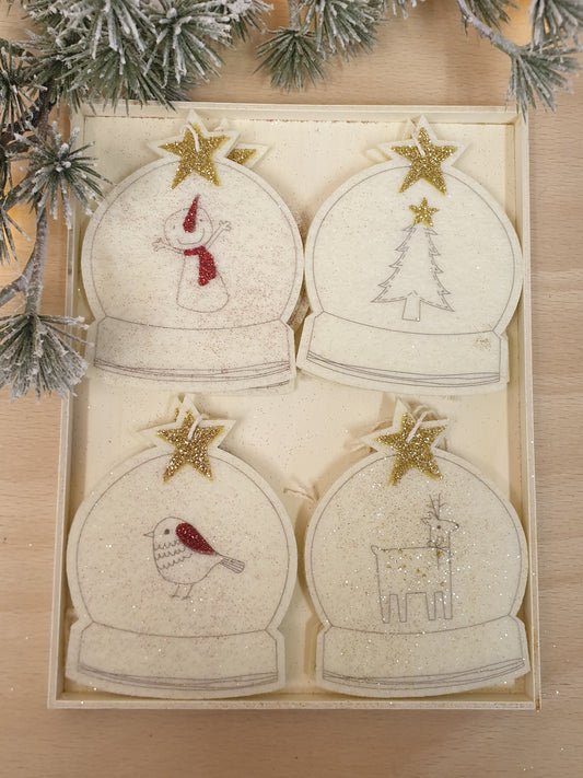 Felt Hanging Globes Hanging Decorations - Set of 8