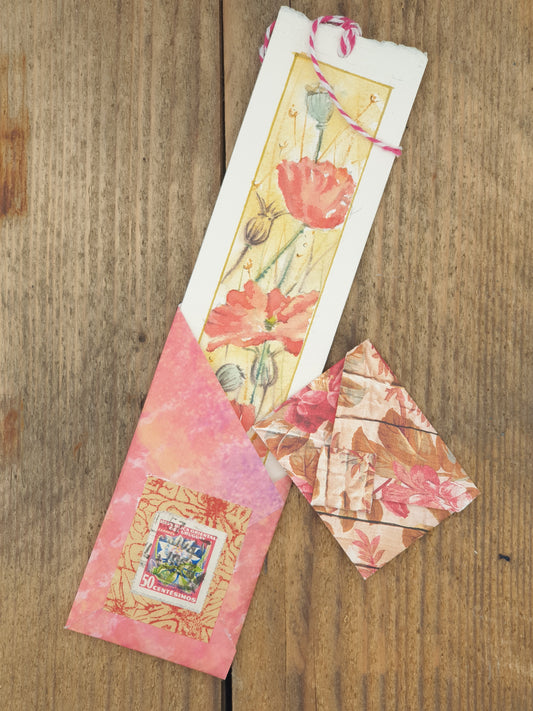 Original Watercolour Bookmark - Poppies