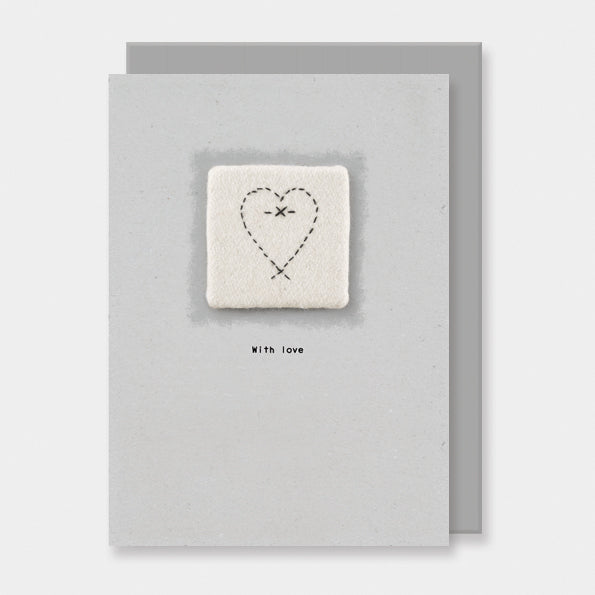 Embroidered card - With Love