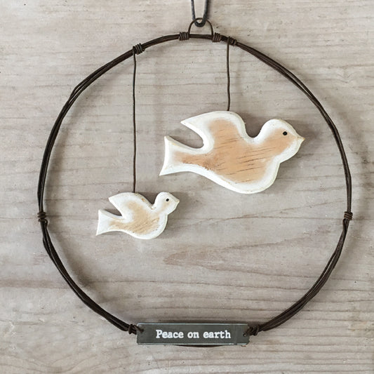 Handmade Rusty wire wreath - Peace Dove