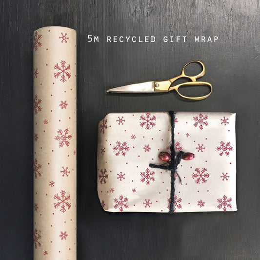 Kraft Wrap Roll - Snowflakes