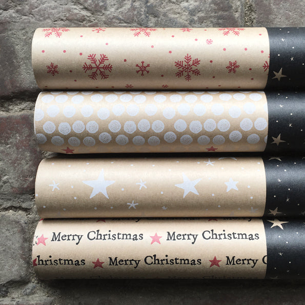 Kraft Wrap Roll - Merry Christmas