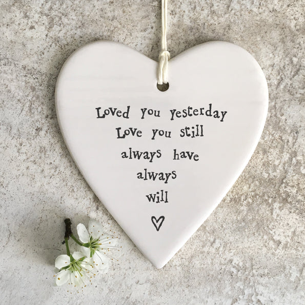 Porcelain Hanging Heart - Love You Always