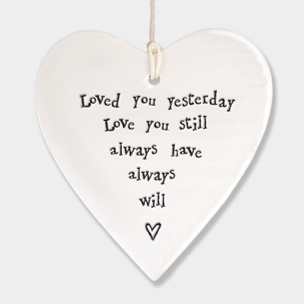 Porcelain Hanging Heart - Love You Always