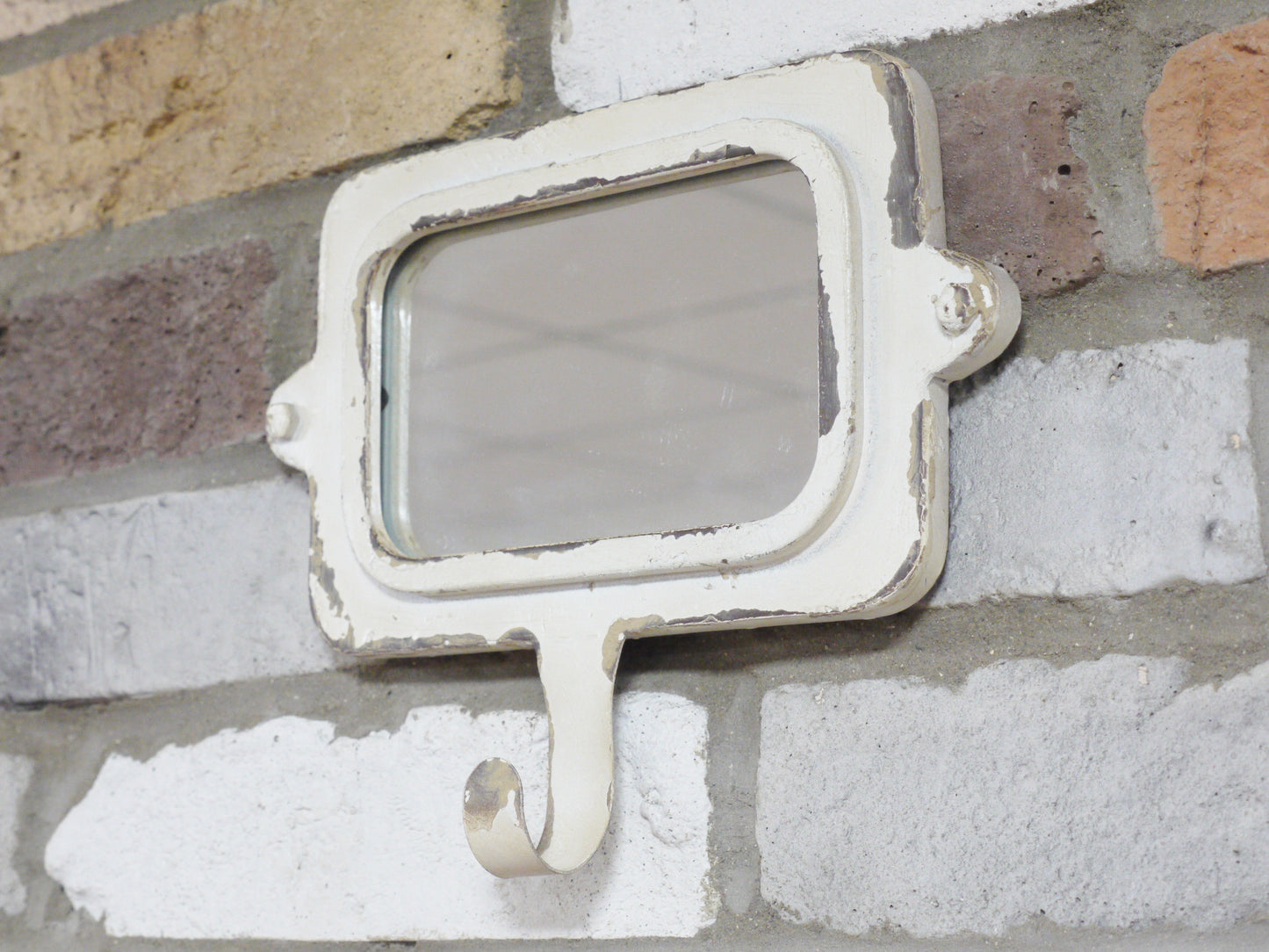 Vintage Industrial Style Mirror with Hook