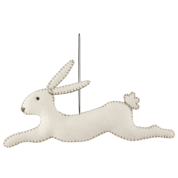 White leaping rabbit- Annie