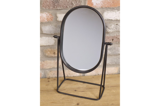 Industrial style black metal chival mirror
