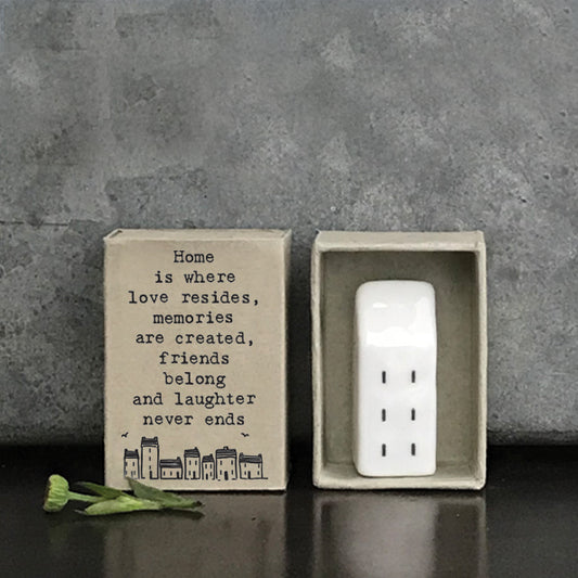 Matchbox Porcelain House/ home is where...