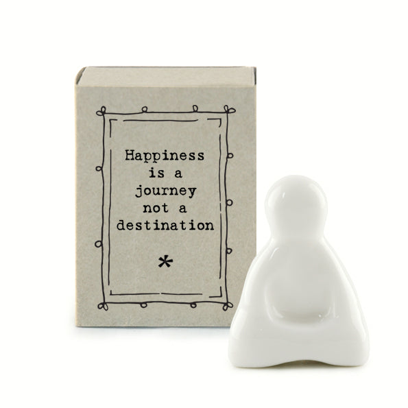 Matchbox Porcelain Buddha -  Happiness is a journey
