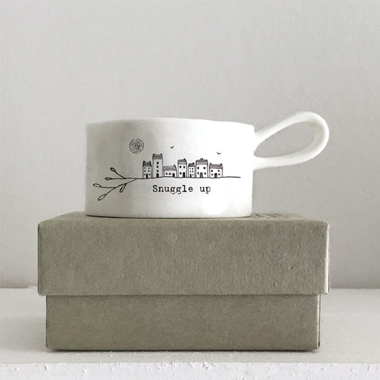 Porcelain Handled Tea Light Holder - Snuggle Up