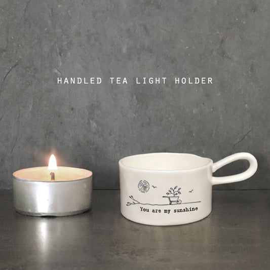 Porcelain Handled Tea Light Holder - You are My Sunshine