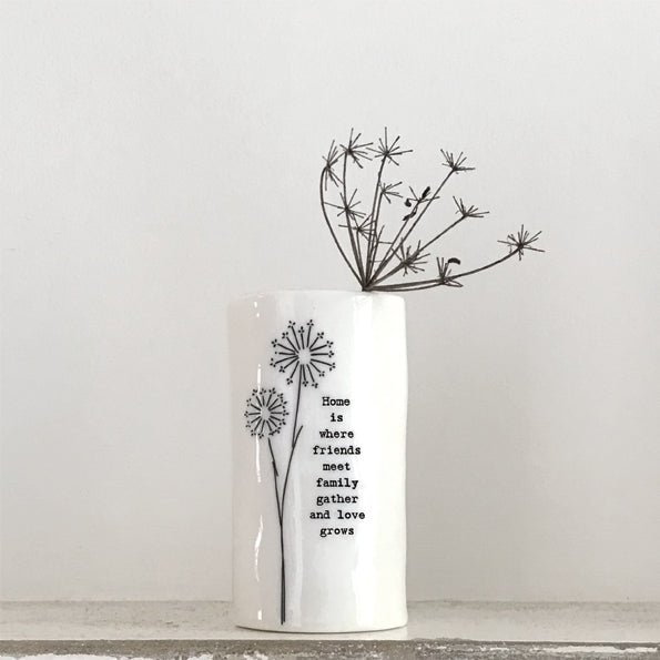 Small Porcelain Vase - Home is where Friends meet
