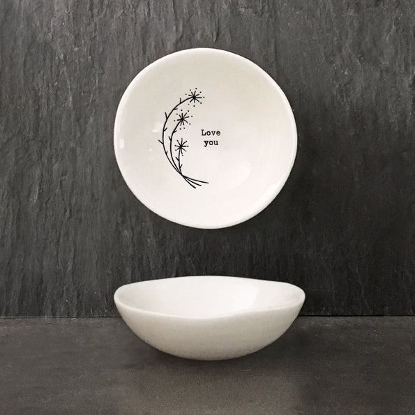 Small Porcelain Hedgerow Bowl - Love You