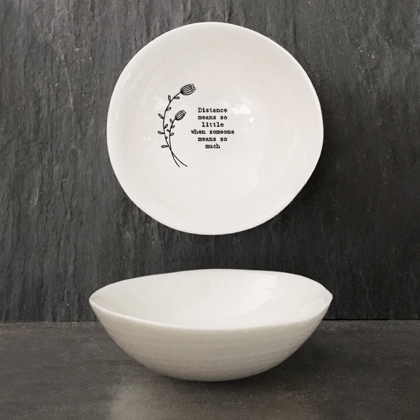 Medium Porcelain Hedgerow Bowl - Distance Means So Little...