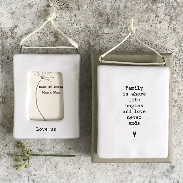 Mini Hanging Frame - Love Us, Family