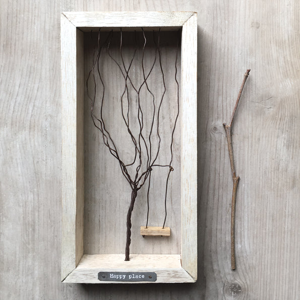 Handmade Wire Tree frame - Be Happy