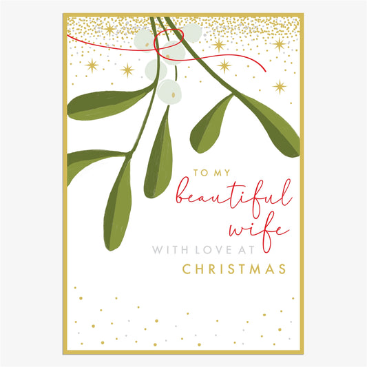 Wife with love at Christmas - Card