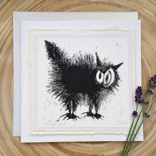 Angry Cat - Greetings Card