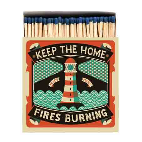 Keep the Home Fires Burning - Square Luxury Matches