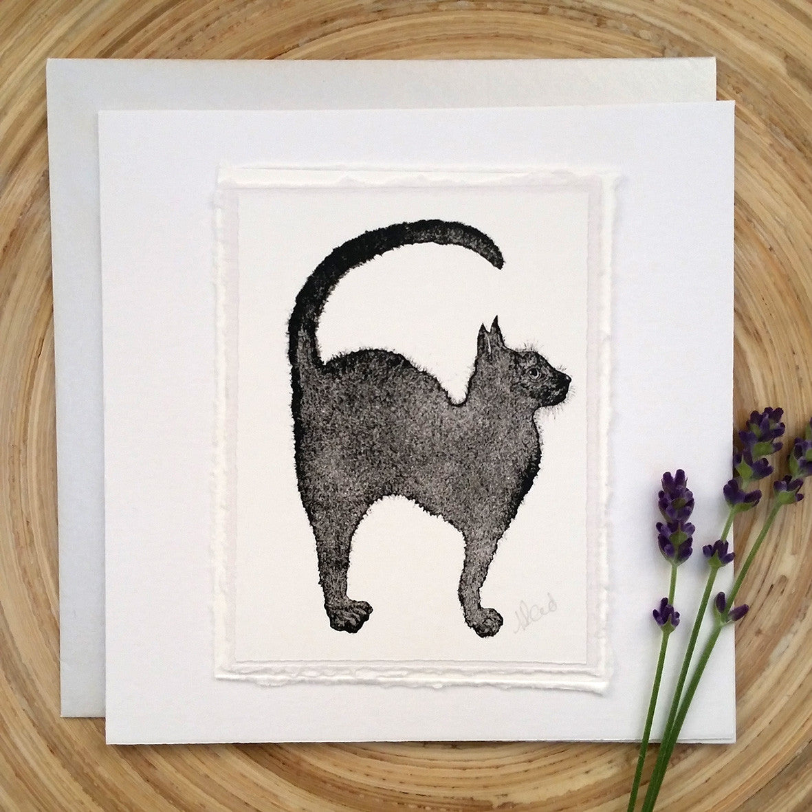 Black cat Silhouette - Greetings Card