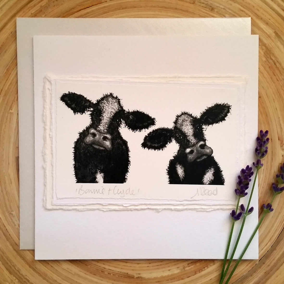 Bonnie & Clyde, Cows - Greetings Card
