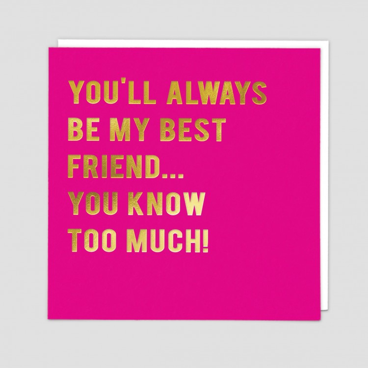 You'll always be my best friend.... you know too much ! Greetings card