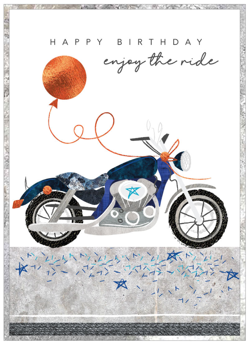 Happy Birthday - Enjoy the ride - Motorbike Card