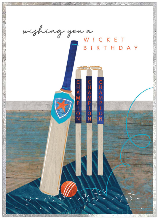 Wishing you a wicket birthday - Cricket Card