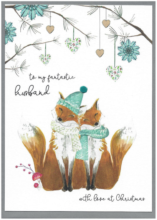 To my fantastic Husband with love at Christmas - Card