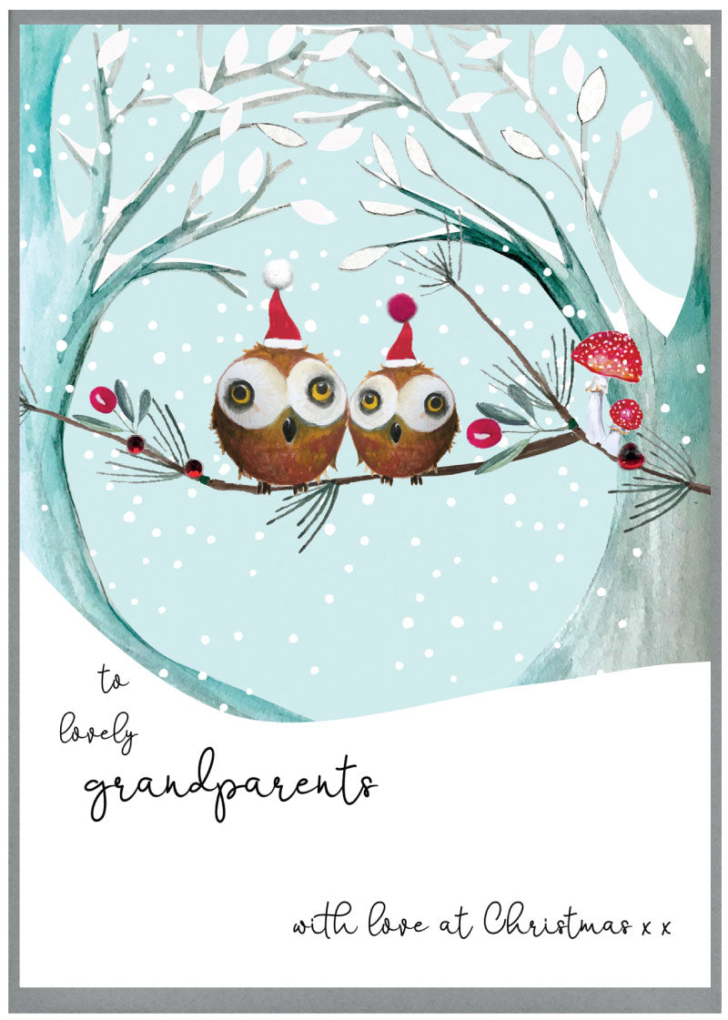 To Lovely Grandparents with love at Christmas - Card