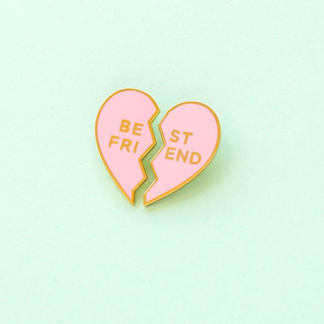 Best Friends Heart Enamel Pin